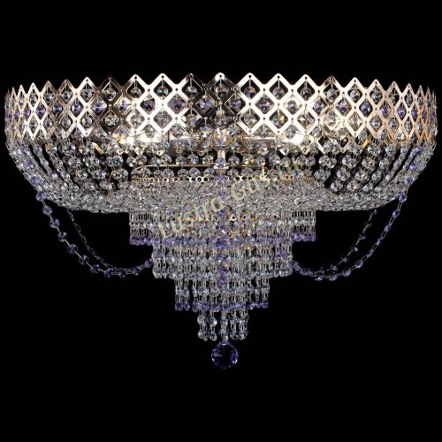 Люстра Корона №11 фиолетовая в Новокузнецке Гусь Хрустальный