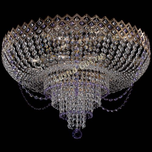 Люстра Корона №11 фиолетовая в Новокузнецке Гусь Хрустальный