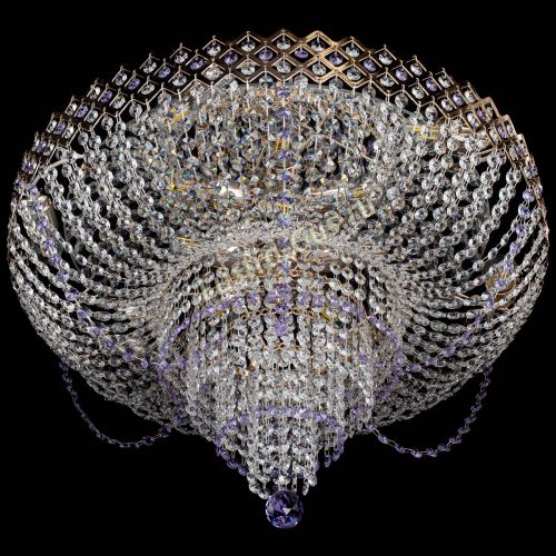 Люстра Корона №11 фиолетовая в Новокузнецке Гусь Хрустальный