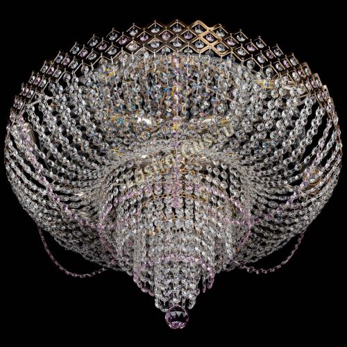 Люстра Корона №11 розовая в Новокузнецке Гусь Хрустальный