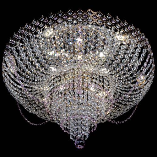 Люстра Корона №11 розовая в Новокузнецке Гусь Хрустальный