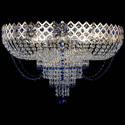 Люстра Корона №11 синяя в Новокузнецке Гусь Хрустальный