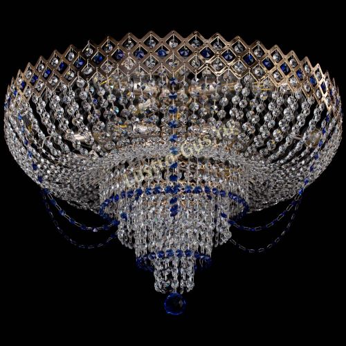 Люстра Корона №11 синяя в Новокузнецке Гусь Хрустальный