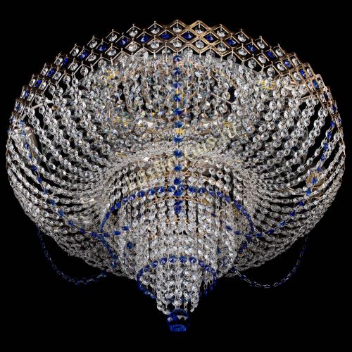 Люстра Корона №11 синяя в Новокузнецке Гусь Хрустальный