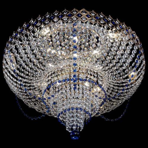 Люстра Корона №11 синяя в Новокузнецке Гусь Хрустальный