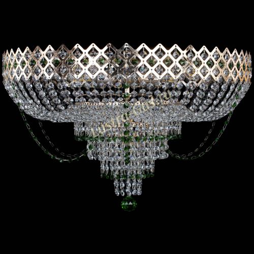 Люстра Корона №11 зеленая в Новокузнецке Гусь Хрустальный
