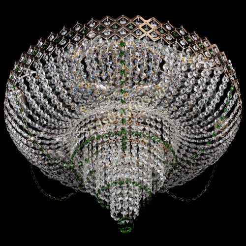 Люстра Корона №11 зеленая в Новокузнецке Гусь Хрустальный