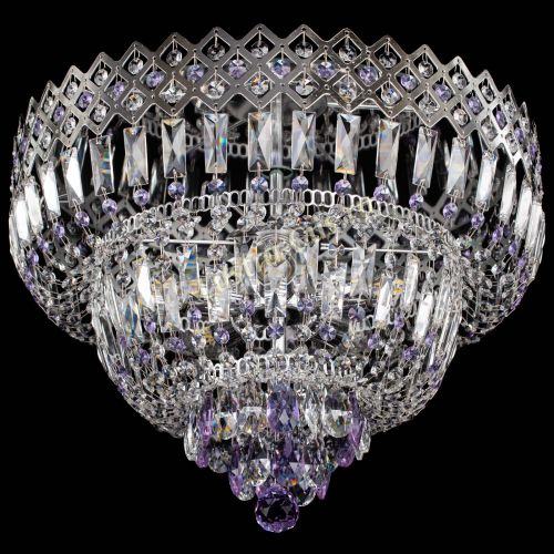 Люстра Корона №5 фиолетовая в Новокузнецке Гусь Хрустальный