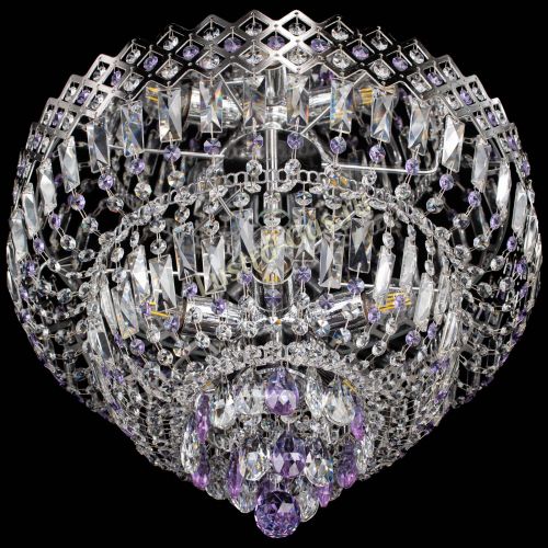 Люстра Корона №5 фиолетовая в Новокузнецке Гусь Хрустальный