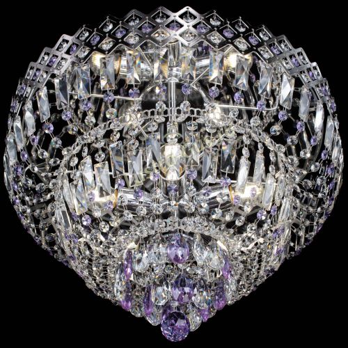 Люстра Корона №5 фиолетовая в Новокузнецке Гусь Хрустальный