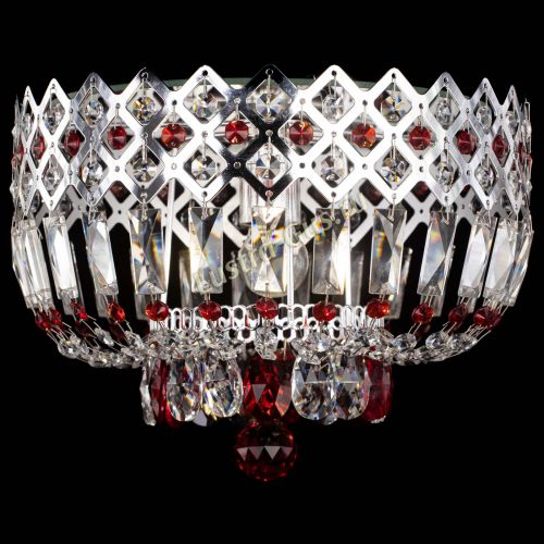 Люстра Корона пластинка №1 красная в Новокузнецке Гусь Хрустальный