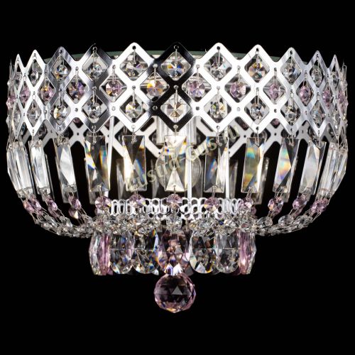 Люстра Корона пластинка №1 розовая в Новокузнецке Гусь Хрустальный