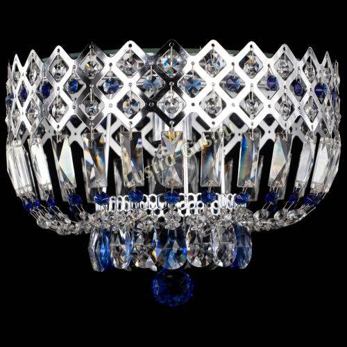 Люстра Корона пластинка №1 синяя в Новокузнецке Гусь Хрустальный