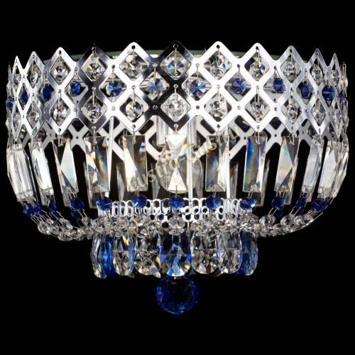 Люстра Корона пластинка №1 синяя в Новокузнецке Гусь Хрустальный