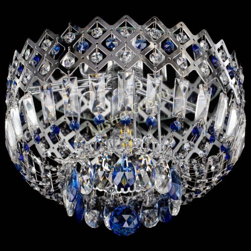 Люстра Корона пластинка №1 синяя в Новокузнецке Гусь Хрустальный