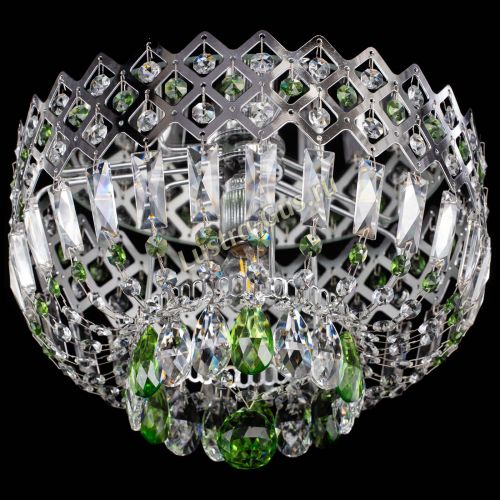 Люстра Корона пластинка №1 зеленая в Новокузнецке Гусь Хрустальный