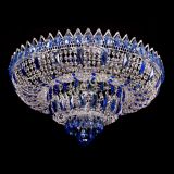 Люстра Корона Водопад синий - золото, Люстры Гусь Хрустальный Люстра Корона Водопад синий - золото, Люстры Гусь Хрустальный