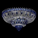 Люстра Корона Водопад синий - серебро, Люстры Гусь Хрустальный Люстра Корона Водопад синий - серебро, Люстры Гусь Хрустальный