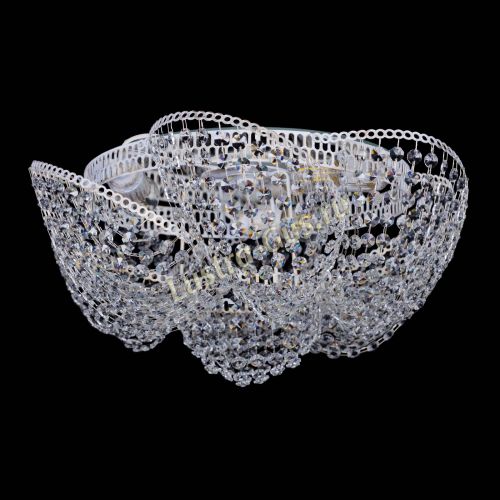 Люстра Космея №3 Белая в Новокузнецке Гусь Хрустальный