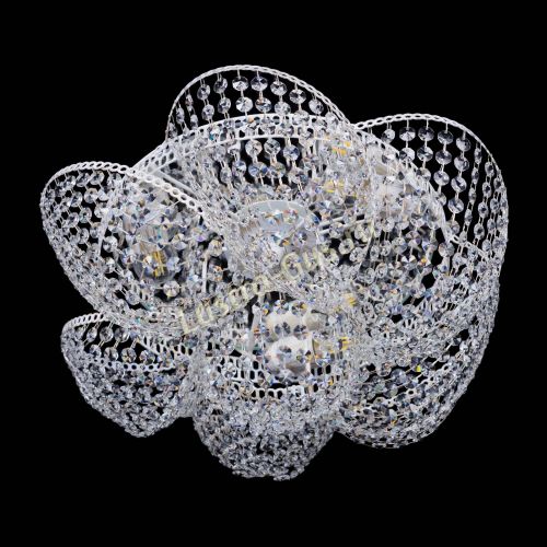 Люстра Космея №3 Белая в Новокузнецке Гусь Хрустальный