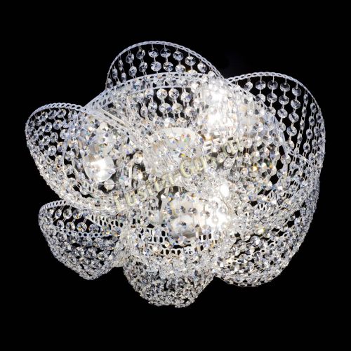 Люстра Космея №3 Белая в Новокузнецке Гусь Хрустальный