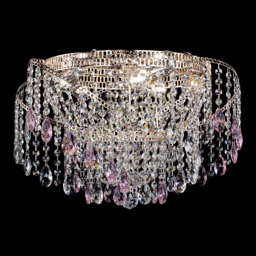 Люстра Космея №4 розовая в Новокузнецке Гусь Хрустальный