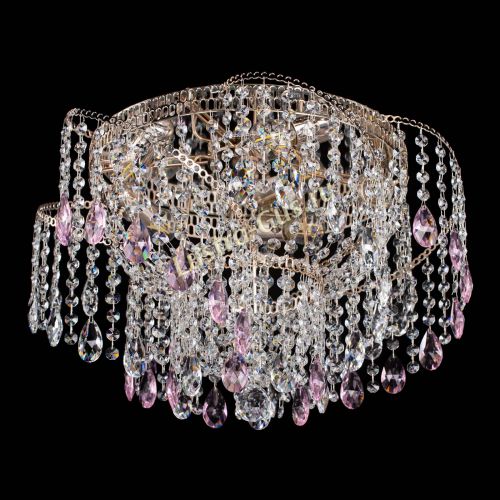 Люстра Космея №4 розовая в Новокузнецке Гусь Хрустальный