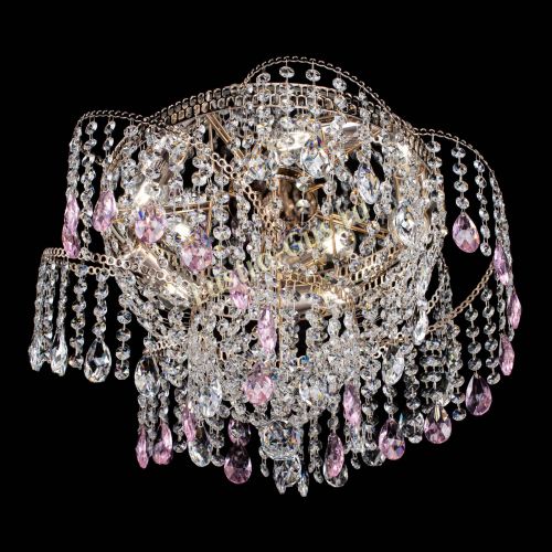 Люстра Космея №4 розовая в Новокузнецке Гусь Хрустальный