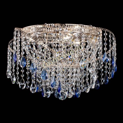 Люстра Космея №4 синяя в Новокузнецке Гусь Хрустальный