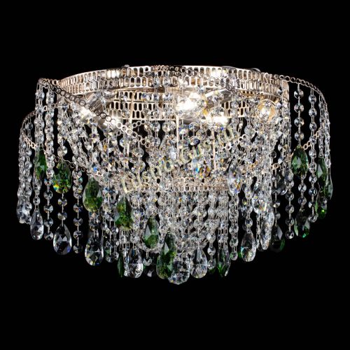 Люстра Космея №4 зеленая в Новокузнецке Гусь Хрустальный