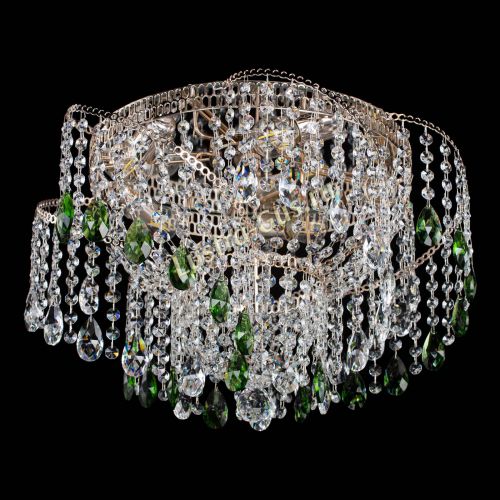 Люстра Космея №4 зеленая в Новокузнецке Гусь Хрустальный