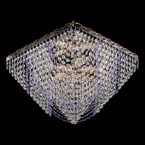 Люстра Квадрат Бриз фиолетовая в Новокузнецке Гусь Хрустальный