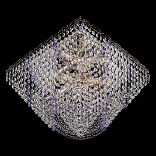 Люстра Квадрат Бриз фиолетовая в Новокузнецке Гусь Хрустальный