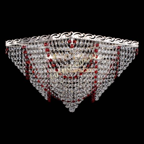 Люстра Квадрат Бриз красная в Новокузнецке Гусь Хрустальный