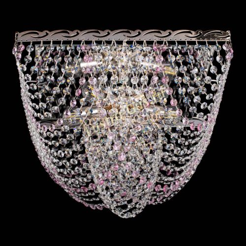 Люстра Квадрат Бриз розовая в Новокузнецке Гусь Хрустальный