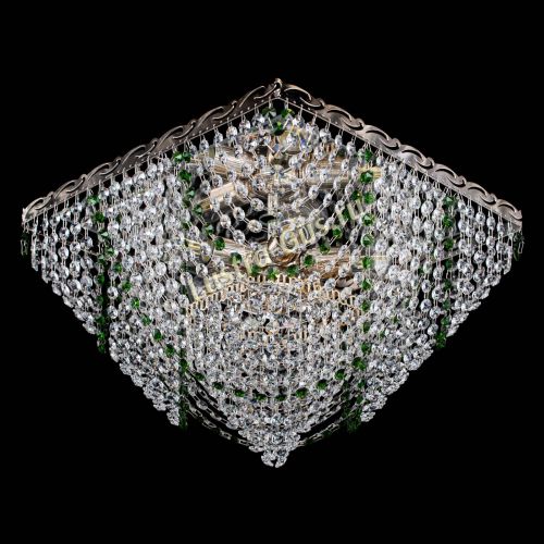 Люстра Квадрат Бриз зеленая в Новокузнецке Гусь Хрустальный