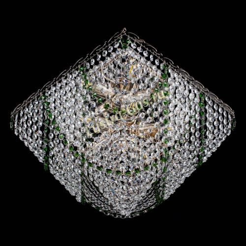 Люстра Квадрат Бриз зеленая в Новокузнецке Гусь Хрустальный