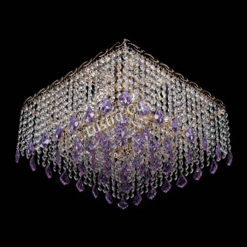 Люстра Квадрат Гамма Дубик цветная в Новокузнецке Гусь Хрустальный