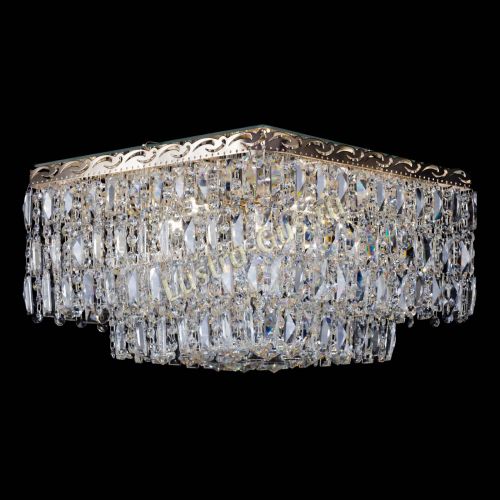 Люстра Квадрат Каскад с пластинками в Новокузнецке Гусь Хрустальный