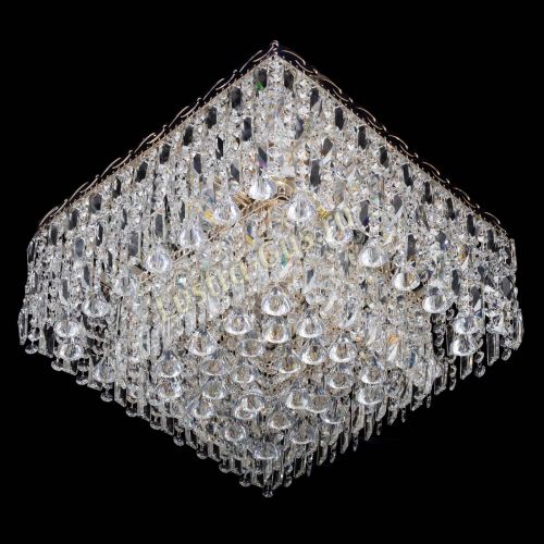 Люстра Квадрат Каскад с пластинками в Новокузнецке Гусь Хрустальный