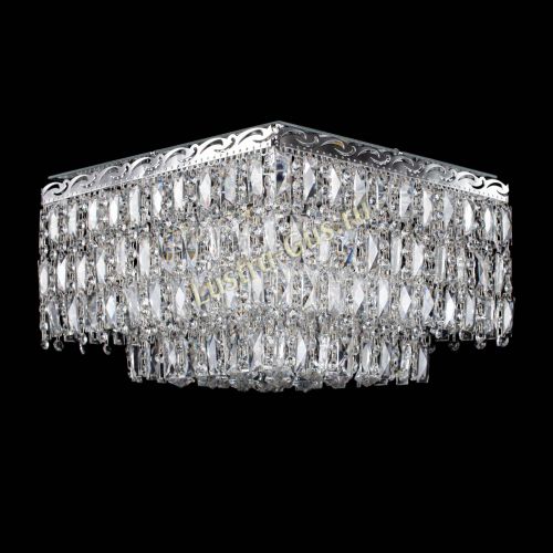 Люстра Квадрат Каскад с пластинками в Новокузнецке Гусь Хрустальный