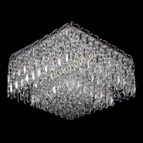 Люстра Квадрат Каскад с пластинками в Новокузнецке Гусь Хрустальный