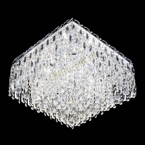 Люстра Квадрат Каскад с пластинками в Новокузнецке Гусь Хрустальный