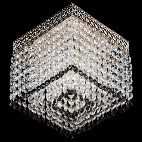 Люстра Квадрат Венеция №1 черная в Новокузнецке Гусь Хрустальный