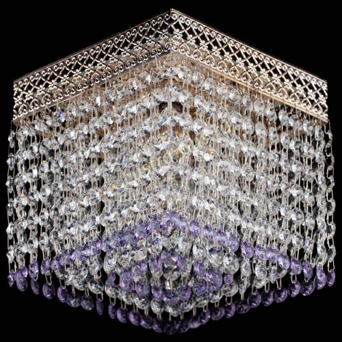 Люстра Квадрат Венеция №1 фиолетовая в Новокузнецке Гусь Хрустальный