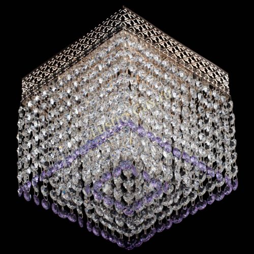 Люстра Квадрат Венеция №1 фиолетовая в Новокузнецке Гусь Хрустальный