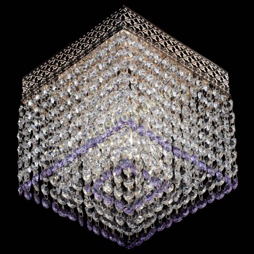 Люстра Квадрат Венеция №1 фиолетовая в Новокузнецке Гусь Хрустальный