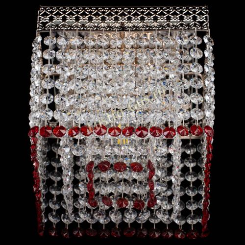 Люстра Квадрат Венеция №1 красная в Новокузнецке Гусь Хрустальный