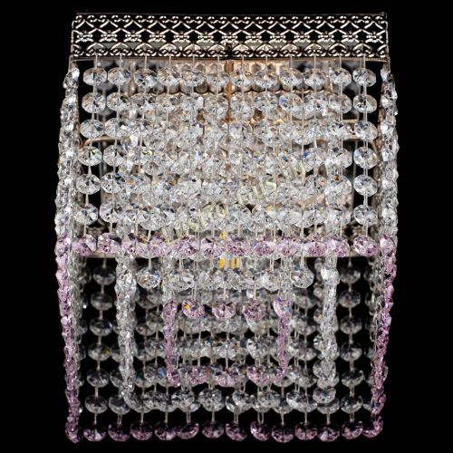 Люстра Квадрат Венеция №1 розовая в Новокузнецке Гусь Хрустальный