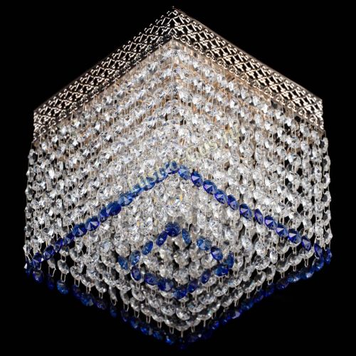 Люстра Квадрат Венеция №1 синяя в Новокузнецке Гусь Хрустальный